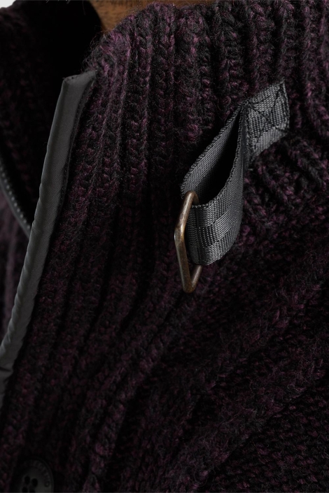 PME legend zip jacket heavy knit mixed yarn